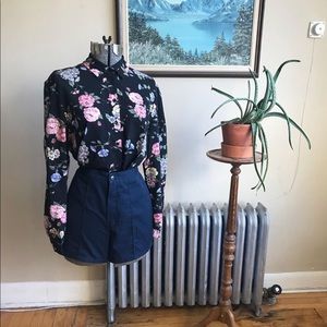 VINTAGE Floral Button Up Blouse